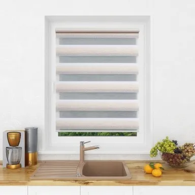 Купить Штора рулонная ДАБЛ День-ночь LB 55-02 57x160см золотисто-серый, Lm Decor в интернет-магазине Akvilon.kz