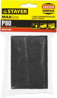 Купить Губка шлифовальная, четырехсторонняя, 100x68x42x26 мм, зерно - оксид алюминия, P80, STAYER в интернет-магазине Akvilon.kz