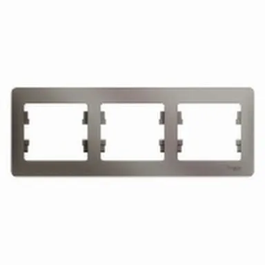 Купить Рамка 3-местная Schneider Electric Glossa Платина в интернет-магазине Akvilon.kz