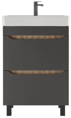 Купить Тумба Bruno с двумя ящиками, с умывальником Енисей 60 см, ДОМИНО в интернет-магазине Akvilon.kz