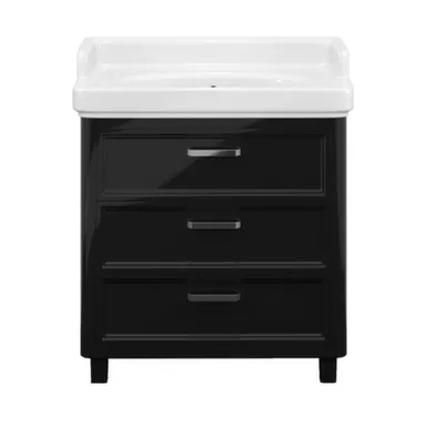 Купить Тумба напольная Pompei, 3 ящика, черный, с умывальником Pompei 80 см, KERAMA MARAZZI в интернет-магазине Akvilon.kz