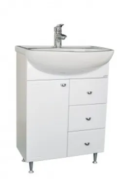 Купить Тумба Волна 3 ящика с умывальником Амур 60 см, Домино в интернет-магазине Akvilon.kz