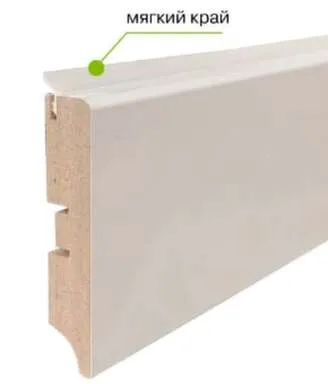 Купить Плинтус МДФ 68x16x2400мм SP Hide с мягким краем белый в интернет-магазине Akvilon.kz