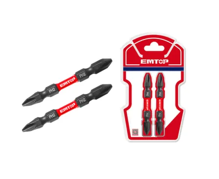 Купить Бита PH2 65мм, двусторонняя Black, 2 шт в наборе, EMTOP в интернет-магазине Akvilon.kz