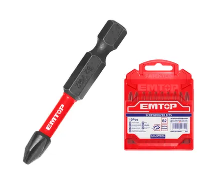 Купить Бита PH2 50мм, Black, 10 шт в наборе, EMTOP в интернет-магазине Akvilon.kz