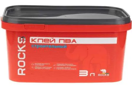 Купить Клей ПВА строительный, 3 л, Rocks в интернет-магазине Akvilon.kz