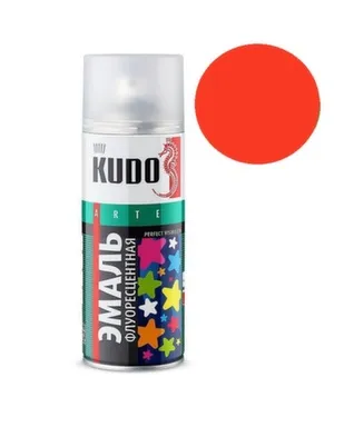 Купить Эмаль флуорисцентная 520 мл, KUDO Оранжево-желтый в интернет-магазине Akvilon.kz