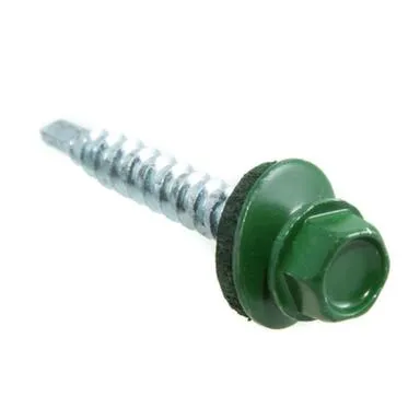 Купить Саморезы кровельные с буром 4,8x35 мм, зеленый, 250 шт, Стройбат в интернет-магазине Akvilon.kz