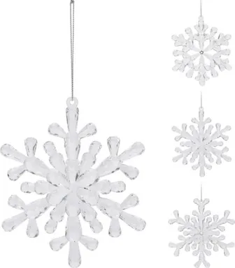 Купить Декорация подвесная Снежинка, диаметр 12 см, в ассортименте, Koopman в интернет-магазине Akvilon.kz