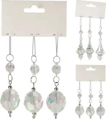 Купить Декорация подвесная Бриллиант, 9x2,5x9 см, набор 3 шт, в ассортименте, Koopman в интернет-магазине Akvilon.kz