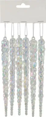 Купить Декорация подвесная Сосулька, длина 25 см, набор 6 шт, Koopman в интернет-магазине Akvilon.kz