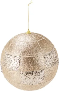 Купить Ёлочное украшение Шар, диаметр 15 см, бежевый, Koopman в интернет-магазине Akvilon.kz