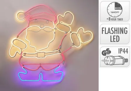 Купить Светильник декоративный Санта, с функцией таймера и движением, работает от сети на напряжении 220-240 В, адаптер IP44, 58x65 см, Koopman в интернет-магазине Akvilon.kz