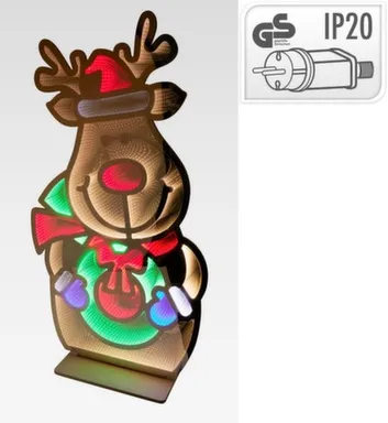 Купить Светильник декоративный Олень, работает от сети на напряжении 220-240 В, адаптер IP20, 95x180 см, Koopman в интернет-магазине Akvilon.kz