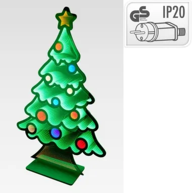Купить Светильник декоративный Ель, работает от сети на напряжении 220-240 В, адаптер IP20, 95x180 см, Koopman в интернет-магазине Akvilon.kz