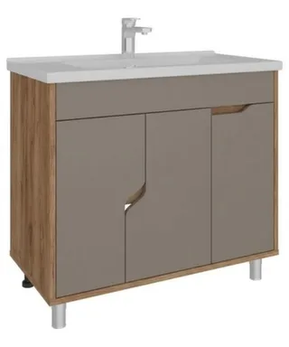 Тумба напольная Азалия Дуб Крафт Золотой 3 двери с умывальником Orbita 1170-80/810, 80 см, AVK в интернет-магазине Akvilon.kz