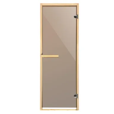 Купить Дверь из стекла 1,9x0,68м бронза тонир, прозрач 6мм, короб из листв пород, 2петли, пр откр в интернет-магазине Akvilon.kz