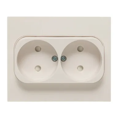 Купить Белая розетка 2-местная без з/к 16А в сборе в интернет-магазине Akvilon.kz