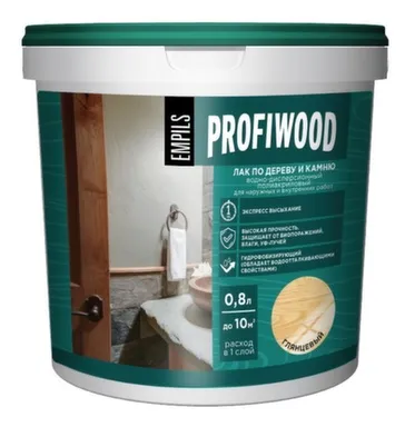 Лак по дереву и камню глянцевый, 0,9 кг, Profiwood в интернет-магазине Akvilon.kz
