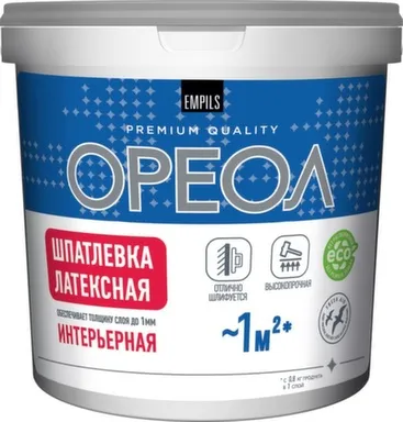 Шпатлевка интерьерная латексная, 1,5 кг, Ореол в интернет-магазине Akvilon.kz Шпатлевка интерьерная латексная, 1,5 кг, Ореол в интернет-магазине Akvilon.kz