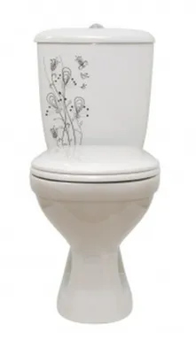 Купить Унитаз напольный СУПЕРКОМПАКТ Стандарт Цветы, Оскольская Керамика в интернет-магазине Akvilon.kz