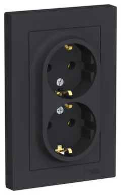 Купить Розетка 2-местная с заземлением Schneider Electric Atlas в интернет-магазине Akvilon.kz