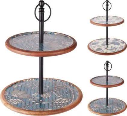 Купить Блюдо двухъярусное декоративное, высота 43 см, в ассортименте, Koopman в интернет-магазине Akvilon.kz