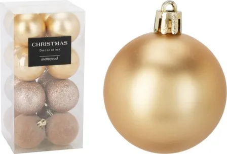 Купить Ёлочное украшение Шар, золото/коричневый, диаметр 5 см, набор 16 шт, в ассортименте, Koopman в интернет-магазине Akvilon.kz