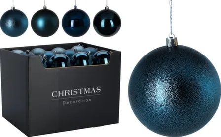Купить Ёлочное украшение Шар, синий, диаметр 10 см, в ассортименте, Koopman в интернет-магазине Akvilon.kz
