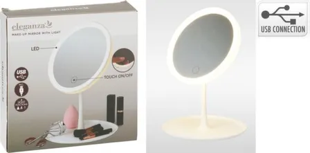 Купить Зеркало на подставке с подсветкой LED, с зарядкой от USB, 18,5x27 см, Koopman в интернет-магазине Akvilon.kz