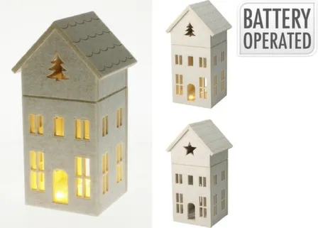 Купить Декорация Дом с подсветкой LED, 14,5x13x28 см, в ассортименте, Koopman в интернет-магазине Akvilon.kz