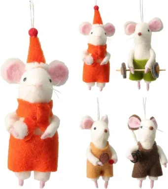 Купить Декорация подвесная Мышка, 10x6x16 см, в ассортименте, Koopman в интернет-магазине Akvilon.kz