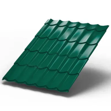 Купить Металлочерепица глянцевая 0,40мм (зеленый мох) 2,25x1,19 /2,678м2 МЕТАЛЛПРОФИЛЬ 1,19x2,25 в интернет-магазине Akvilon.kz