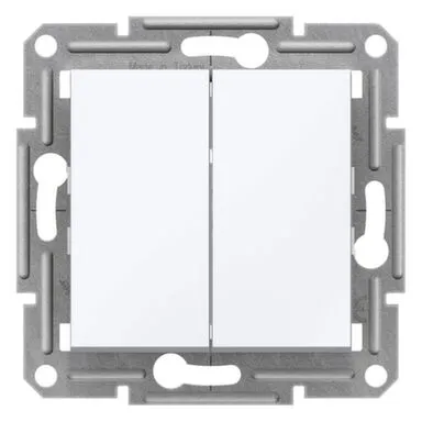 Купить Белый выключатель 2- клав. 10А Asfora в интернет-магазине Akvilon.kz