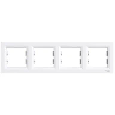 Купить Белая рамка 4- местная Asfora в интернет-магазине Akvilon.kz