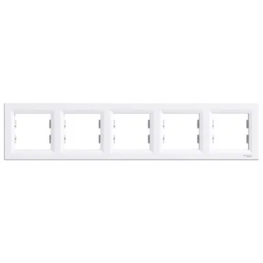Купить Белая рамка 5- местная Asfora в интернет-магазине Akvilon.kz