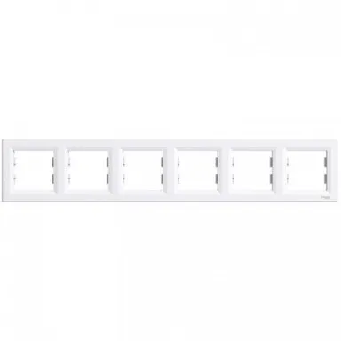Купить Белая рамка 6- местная Asfora в интернет-магазине Akvilon.kz