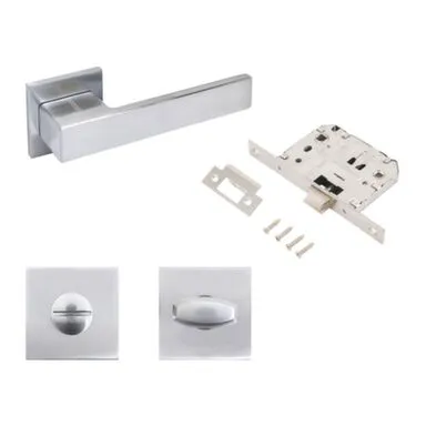 Купить Комплект ручек с защ. и фикс. РИНГО, Аллюр Матовый хром в интернет-магазине Akvilon.kz