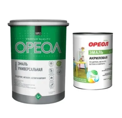 Купить Эмаль акриловая, зеленая глянцевая, 0,9 кг, Ореол в интернет-магазине Akvilon.kz