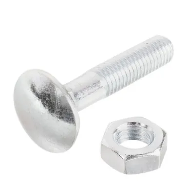 Купить Болт мебельный DIN 603 с гайкой, 10x40 мм, белый цинк, 2 шт, Стройбат в интернет-магазине Akvilon.kz