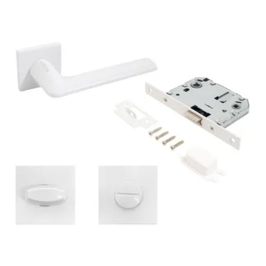 Купить Комплект ручек с защ. и фикс. ТИНА мат.белый Аллюр Белый матовый в интернет-магазине Akvilon.kz