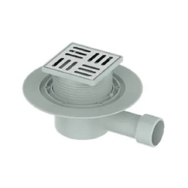 Купить Трап вертикальный с выпуском D50 мм, сатин, нержавеющая сталь и пластик, 100x100 мм, Gappo в интернет-магазине Akvilon.kz