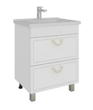Тумба напольная Лина Белый снег Белый матовый 2 ящика с умывальником А1047 100 см, AVK в интернет-магазине Akvilon.kz Тумба напольная Лина Белый снег Белый матовый 2 ящика с умывальником А1047 100 см, AVK в интернет-магазине Akvilon.kz