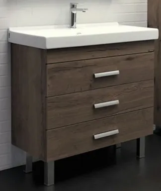 Купить Тумба Никосия дуб темный с умыв Fest 80 см, Comforty в интернет-магазине Akvilon.kz