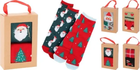 Купить Носки с рождественским дизайном, 1 размер, набор 2 шт, в ассортименте, Koopman в интернет-магазине Akvilon.kz