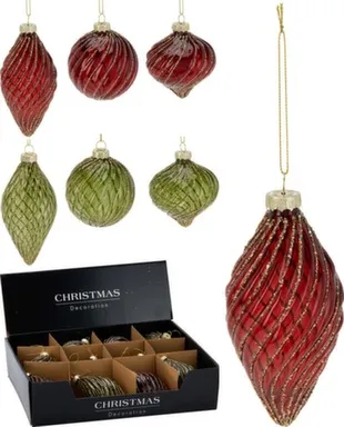 Купить Ёлочное украшение Шар/ луковка/ капля, стекло, в ассортименте, Koopman в интернет-магазине Akvilon.kz