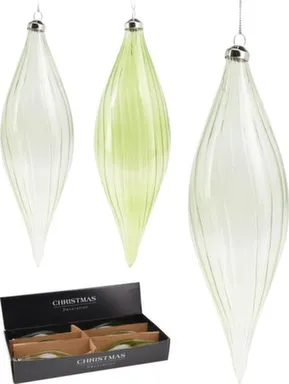 Купить Ёлочное украшение Капля, стекло, длина 21 см, в ассортименте, Koopman в интернет-магазине Akvilon.kz