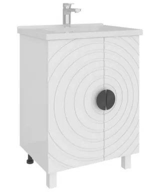 Тумба напольная Дана Белый снег Белый матовый 2 двери с умывальником Orbita 1170-80/810, 80 см, AVK в интернет-магазине Akvilon.kz