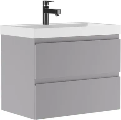 Купить Тумба подвесная UNIT 70 с умывальником Graffo светло-серый мат В2, ДОМИНО в интернет-магазине Akvilon.kz