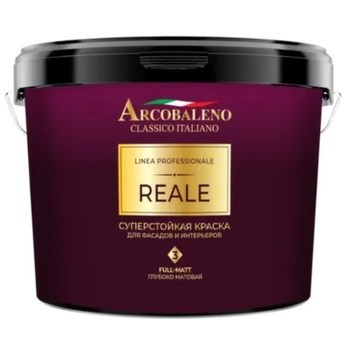Купить Краска суперстойкая для фасадов и интерьеров Reale, 9 л, Arcobaleno в интернет-магазине Akvilon.kz